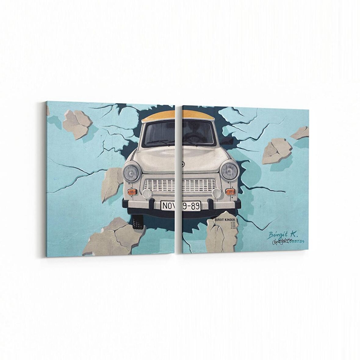 Olla 12226K2Y Araç Görseli Kare 2'li Yatay Kanvas Tablo (Ölçü: 145X70)