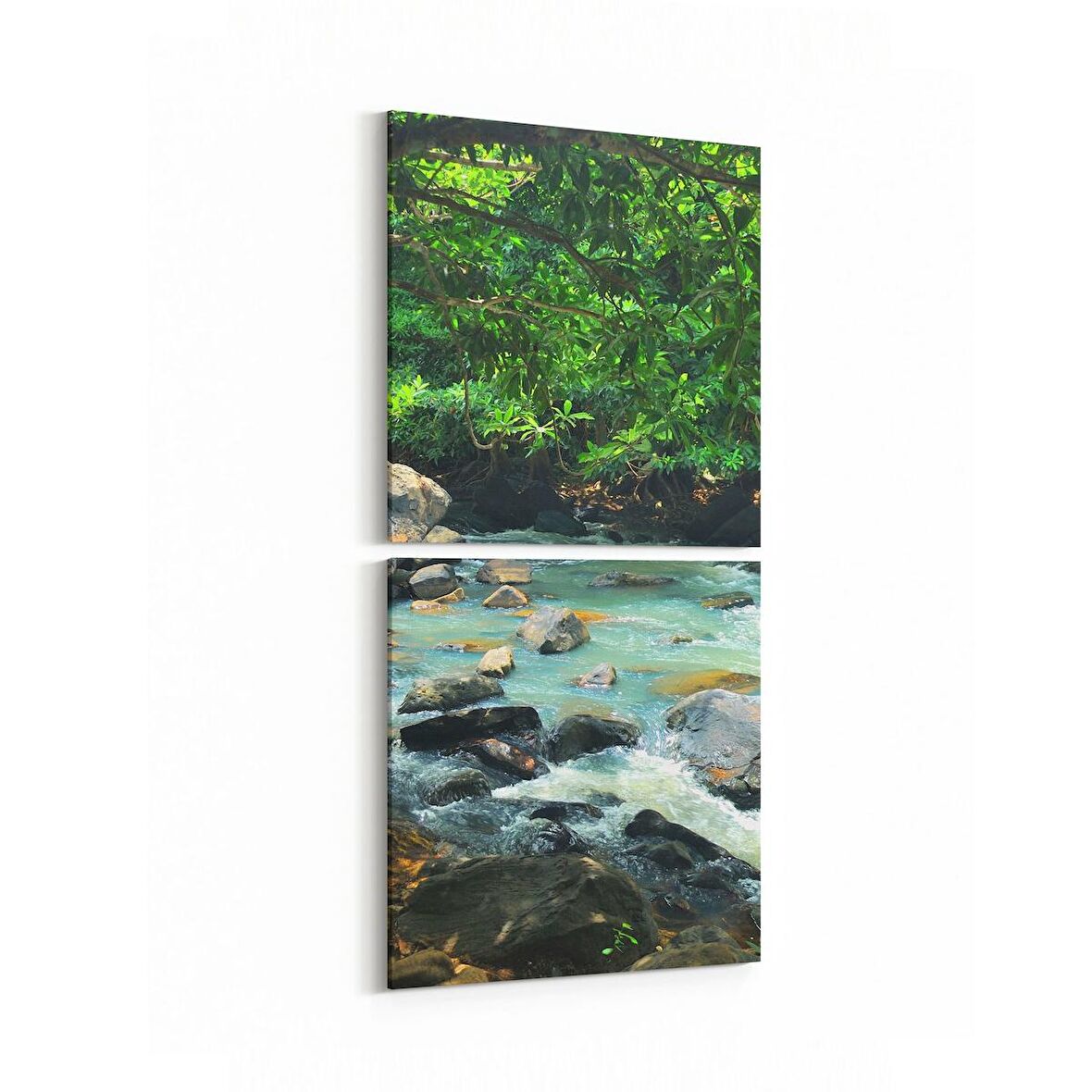 Olla 13217K2D Doğa / Manzara Görseli Kare 2'li Dikey Kanvas Tablo (Ölçü: 30X65)
