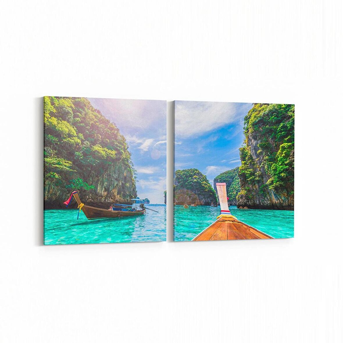 Olla 13161K2Y Doğa / Manzara Görseli Kare 2'li Yatay Kanvas Tablo (Ölçü: 105X50)