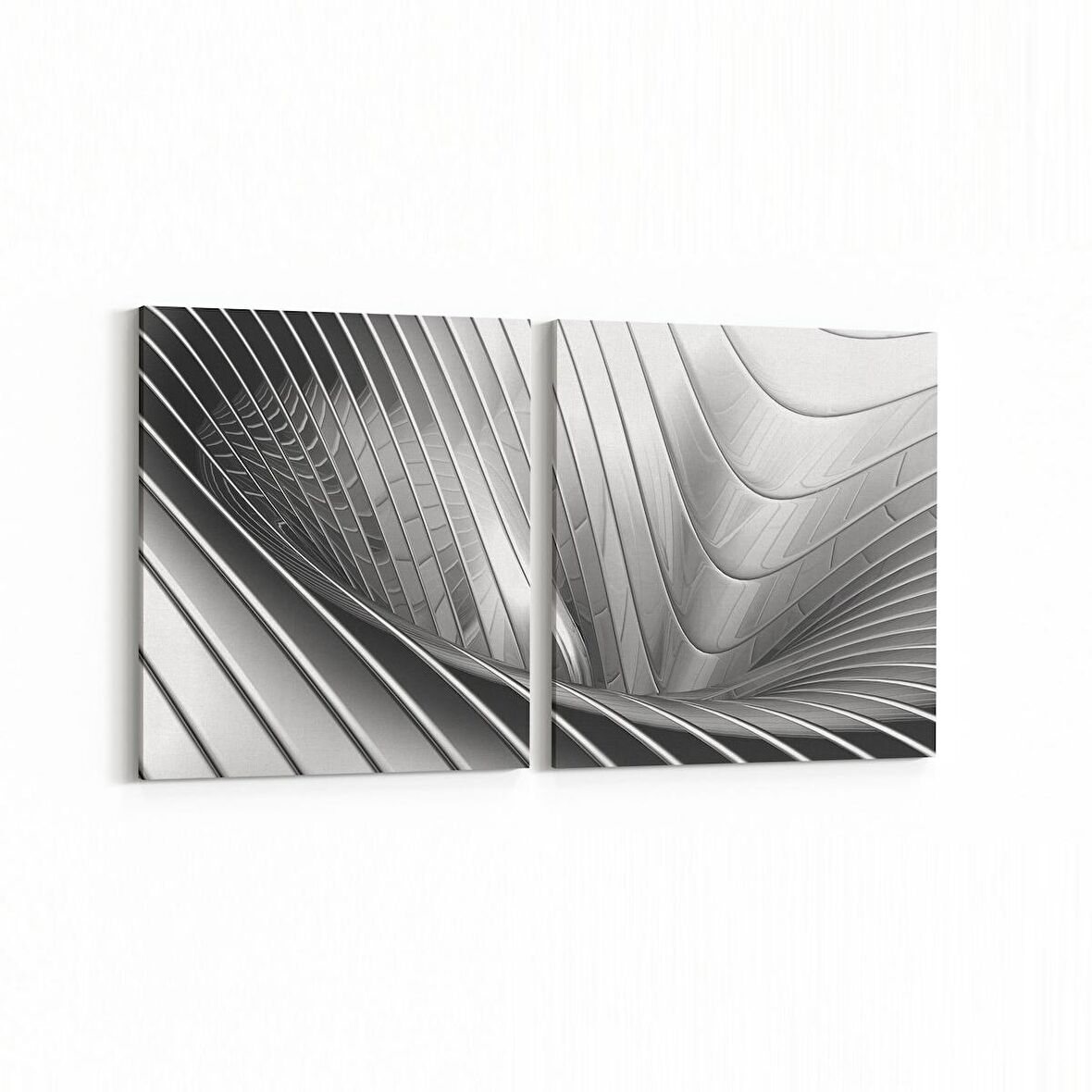 Olla 10370K2Y Abstract Görsel Kare 2'li Yatay Kanvas Tablo (Ölçü: 145X70)