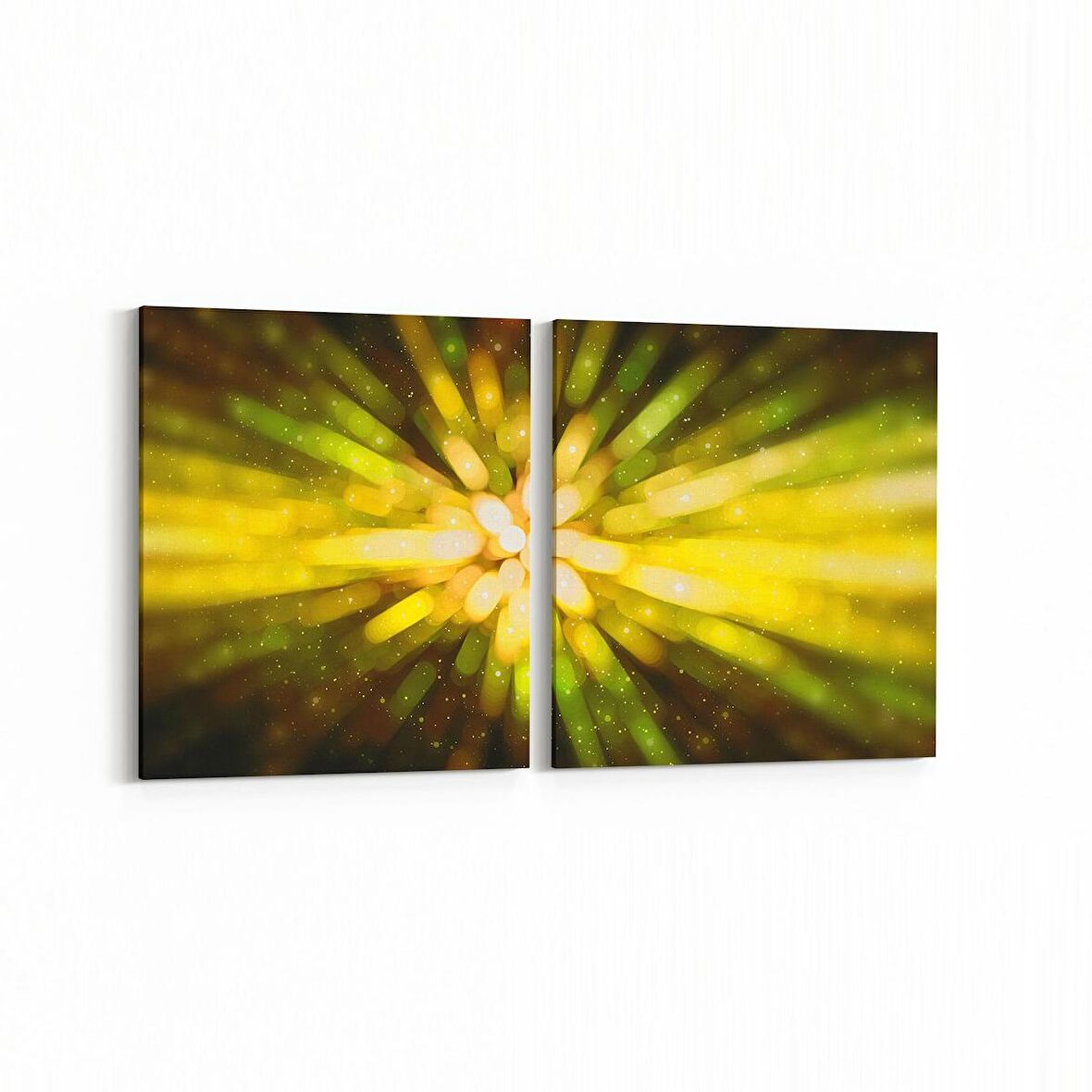 Olla 10343K2Y Abstract Görsel Kare 2'li Yatay Kanvas Tablo (Ölçü: 125X60)