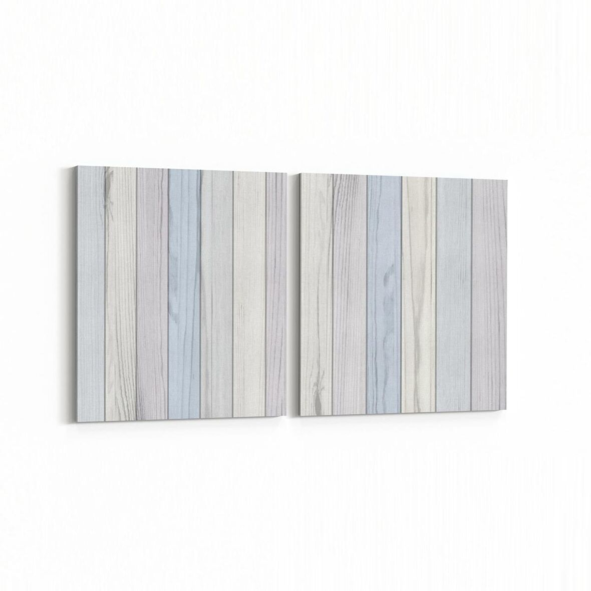 Olla 12015K2Y Ahşap Desen Görseli Kare 2'li Yatay Kanvas Tablo (Ölçü: 145X70)