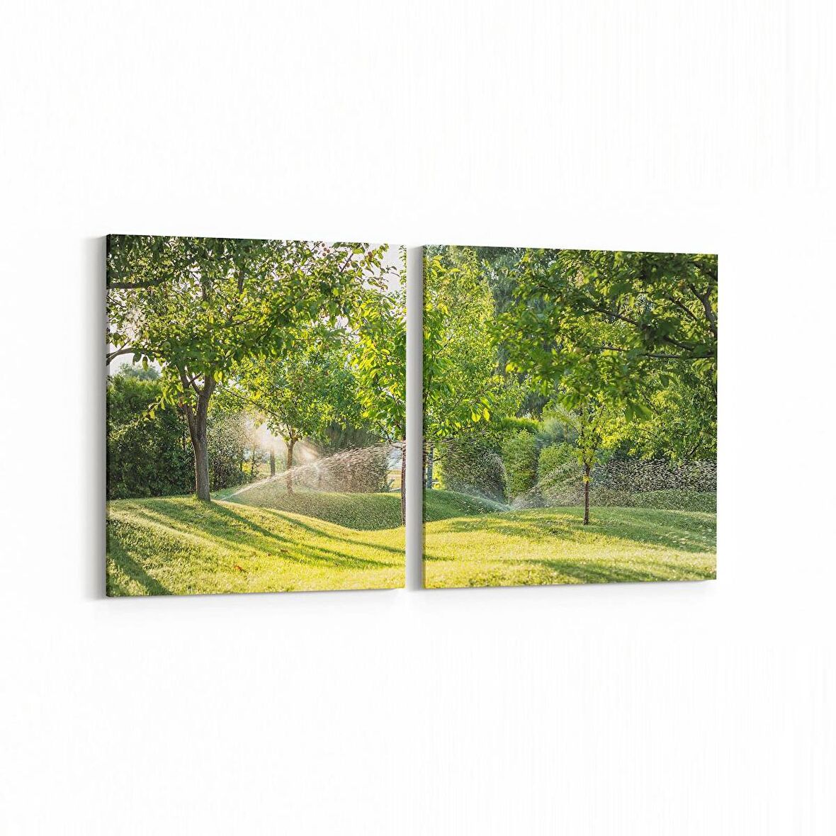 Olla 13496K2Y Doğa / Manzara Görseli Kare 2'li Yatay Kanvas Tablo (Ölçü: 125X60)