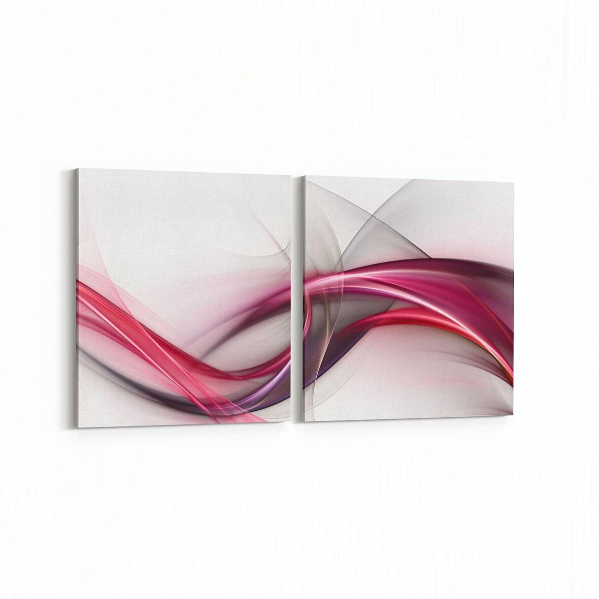 Olla 10108K2Y Abstract Görsel Kare 2'li Yatay Kanvas Tablo (Ölçü: 125X60)