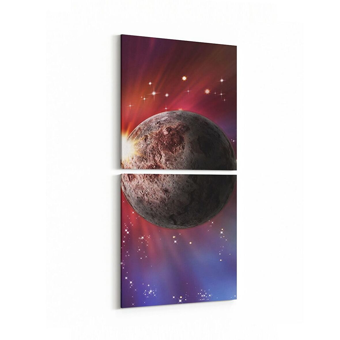 Olla 17680K2D Uzay Görseli Kare 2'li Dikey Kanvas Tablo (Ölçü: 30X65)