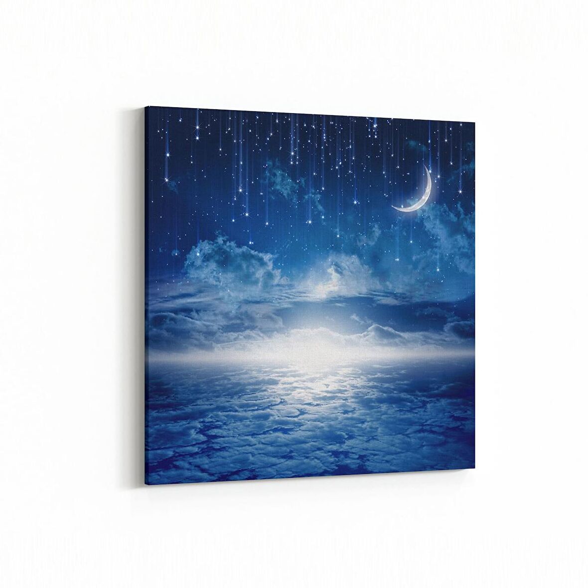 Olla 14660K Gece Gökyüzü Görseli Kare Kanvas Tablo (Ölçü: 30X30)