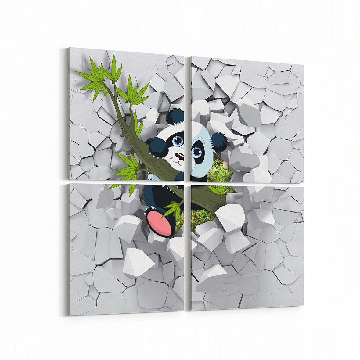 Olla 12726K4 Çocuk Odası Görseli 4'lü Kanvas Tablo (Ölçü: 65X65)