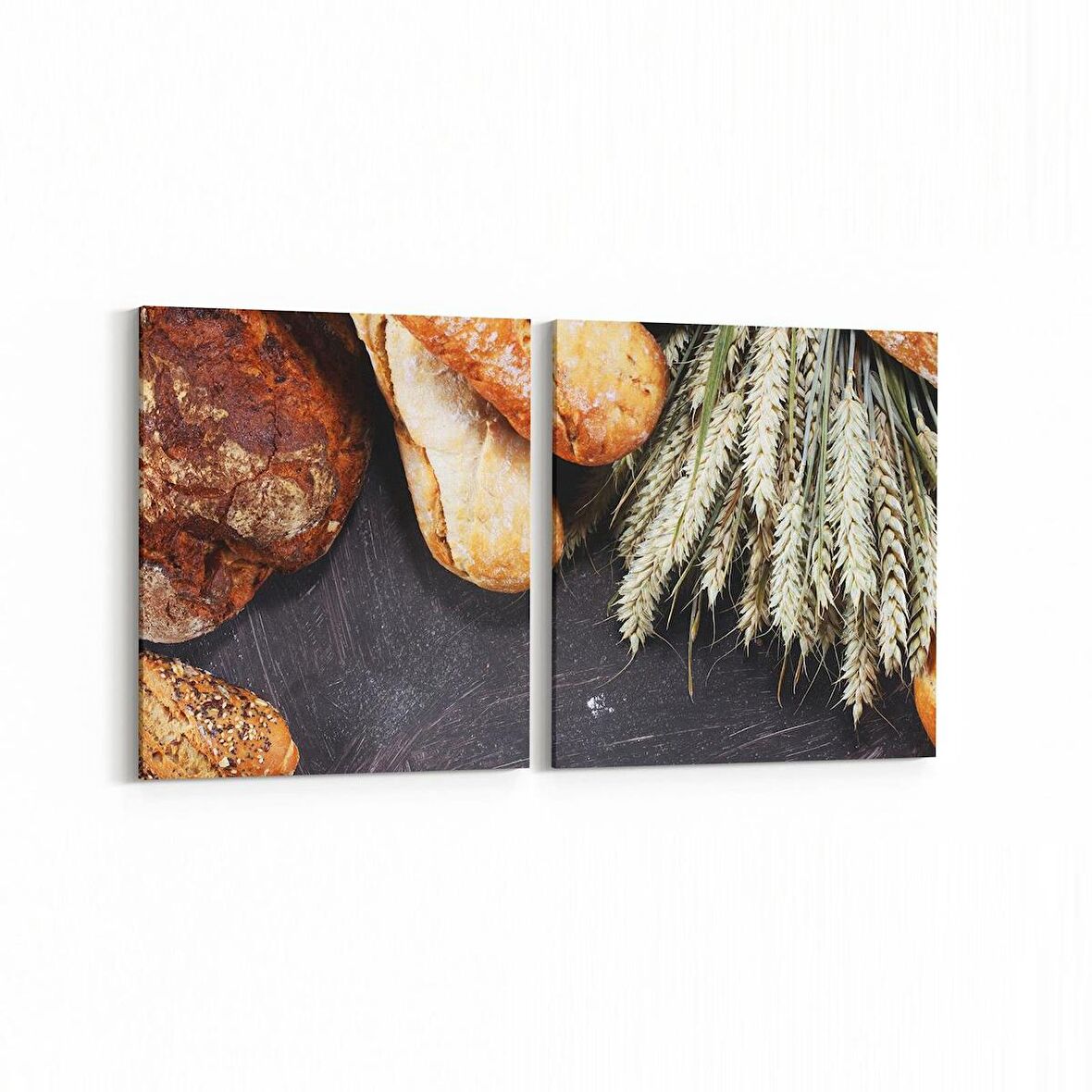 Olla 15013K2Y Gıda Görseli Kare 2'li Yatay Kanvas Tablo (Ölçü: 85X40)
