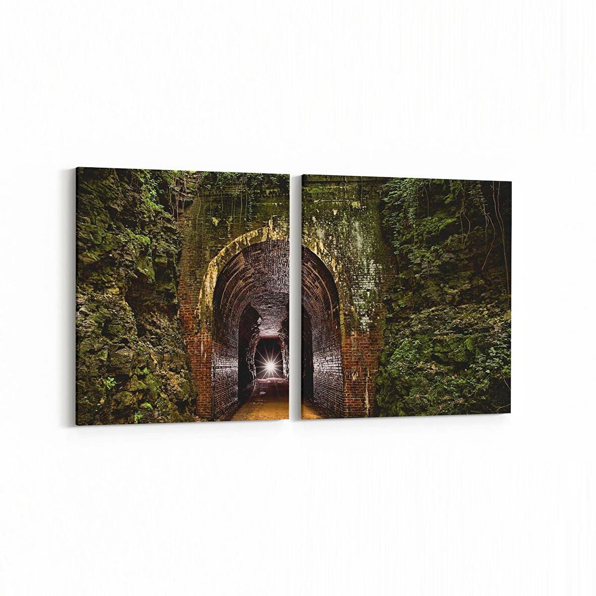 Olla 13538K2Y Doğa / Manzara Görseli Kare 2'li Yatay Kanvas Tablo (Ölçü: 65X30)