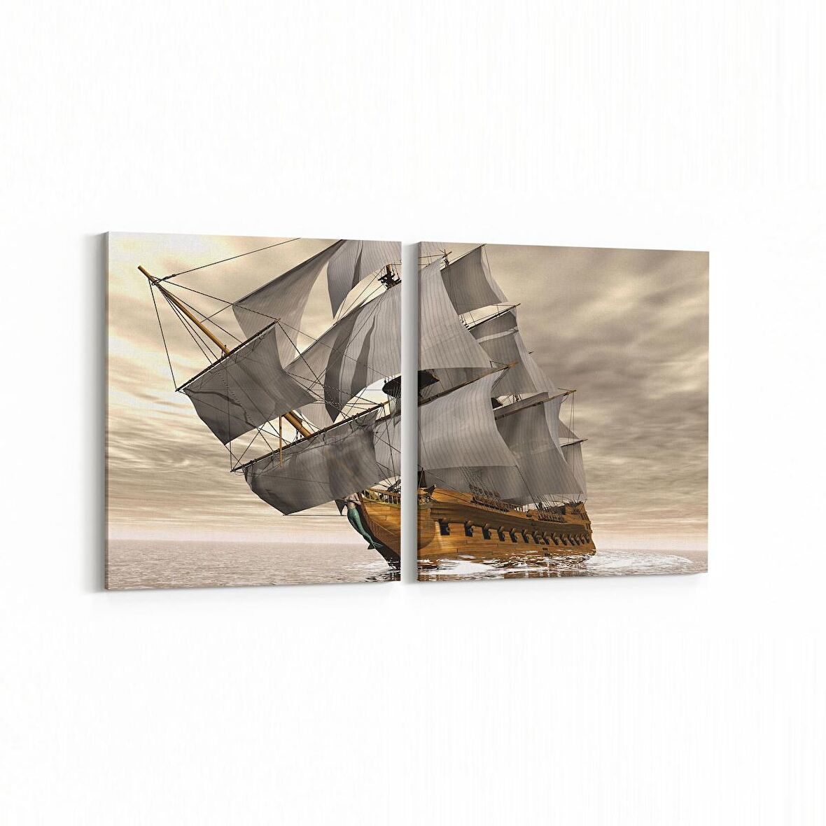 Olla 12284K2Y Araç Görseli Kare 2'li Yatay Kanvas Tablo (Ölçü: 85X40)