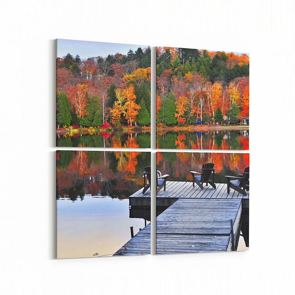 Olla 13997K4 Doğa / Manzara Görseli Kare 4'lü Kanvas Tablo (Ölçü: 145X145)