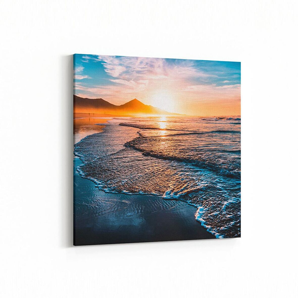 Olla 16101K Günbatımı Görseli Kare Kanvas Tablo (Ölçü: 25X25)