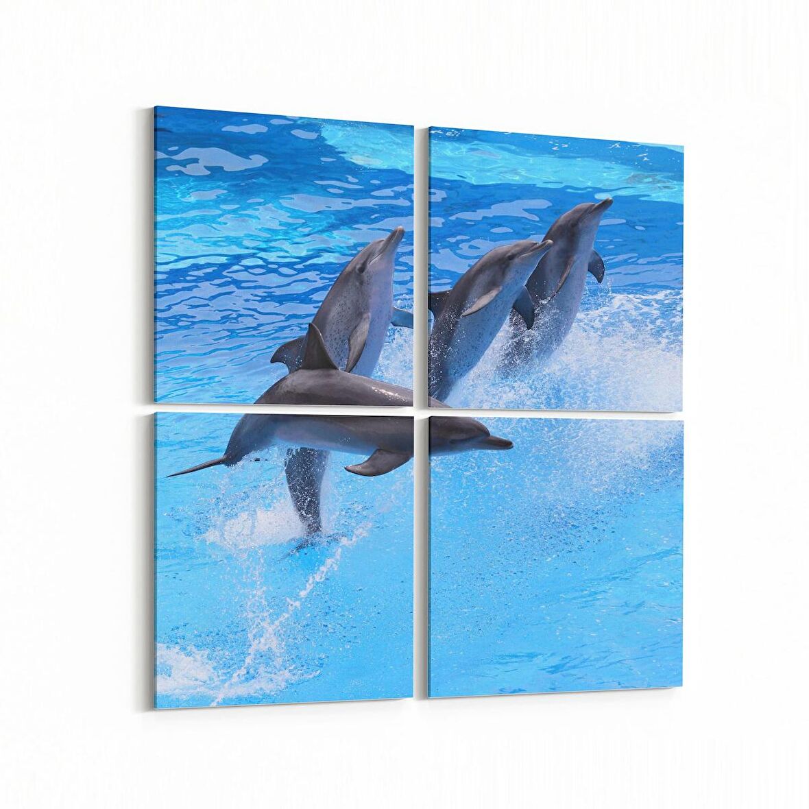 Olla 13036K4 Deniz / Okyanus Görseli Kare 4'lü Kanvas Tablo (Ölçü: 145X145)