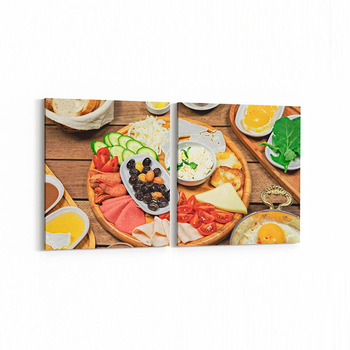 Olla 14967K2Y Gıda Görseli Kare 2'li Yatay Kanvas Tablo (Ölçü: 65X30)