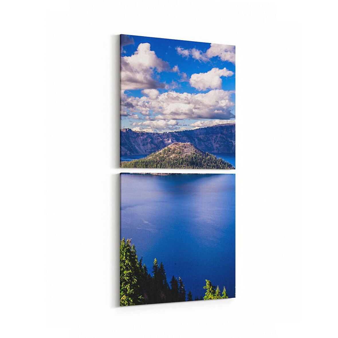 Olla 13729K2D Doğa / Manzara Görseli Kare 2'li Dikey Kanvas Tablo (Ölçü: 30X65)