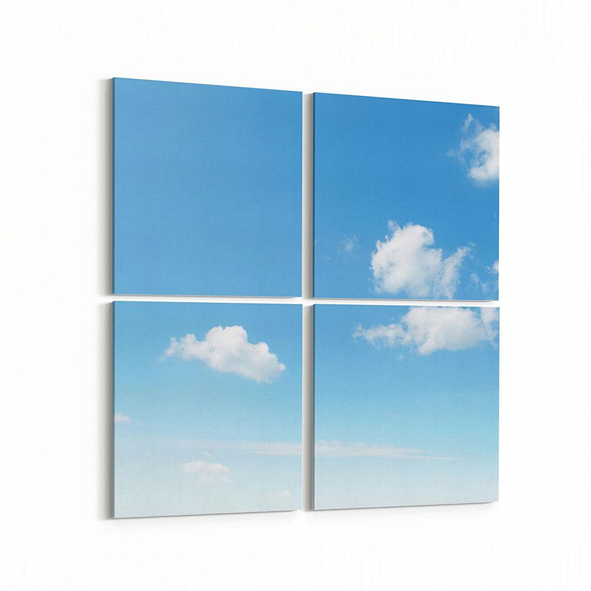 Olla 15408K4 Gökyüzü Bulut Görseli Kare 4'lü Kanvas Tablo (Ölçü: 145X145)