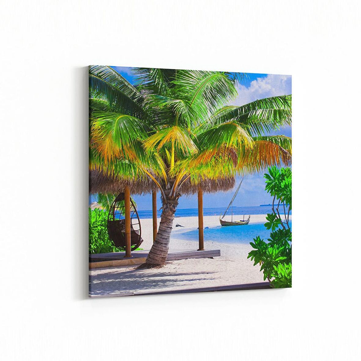 Olla 16440K Kumsal / Sahil Görseli Kare Kanvas Tablo (Ölçü: 25X25)