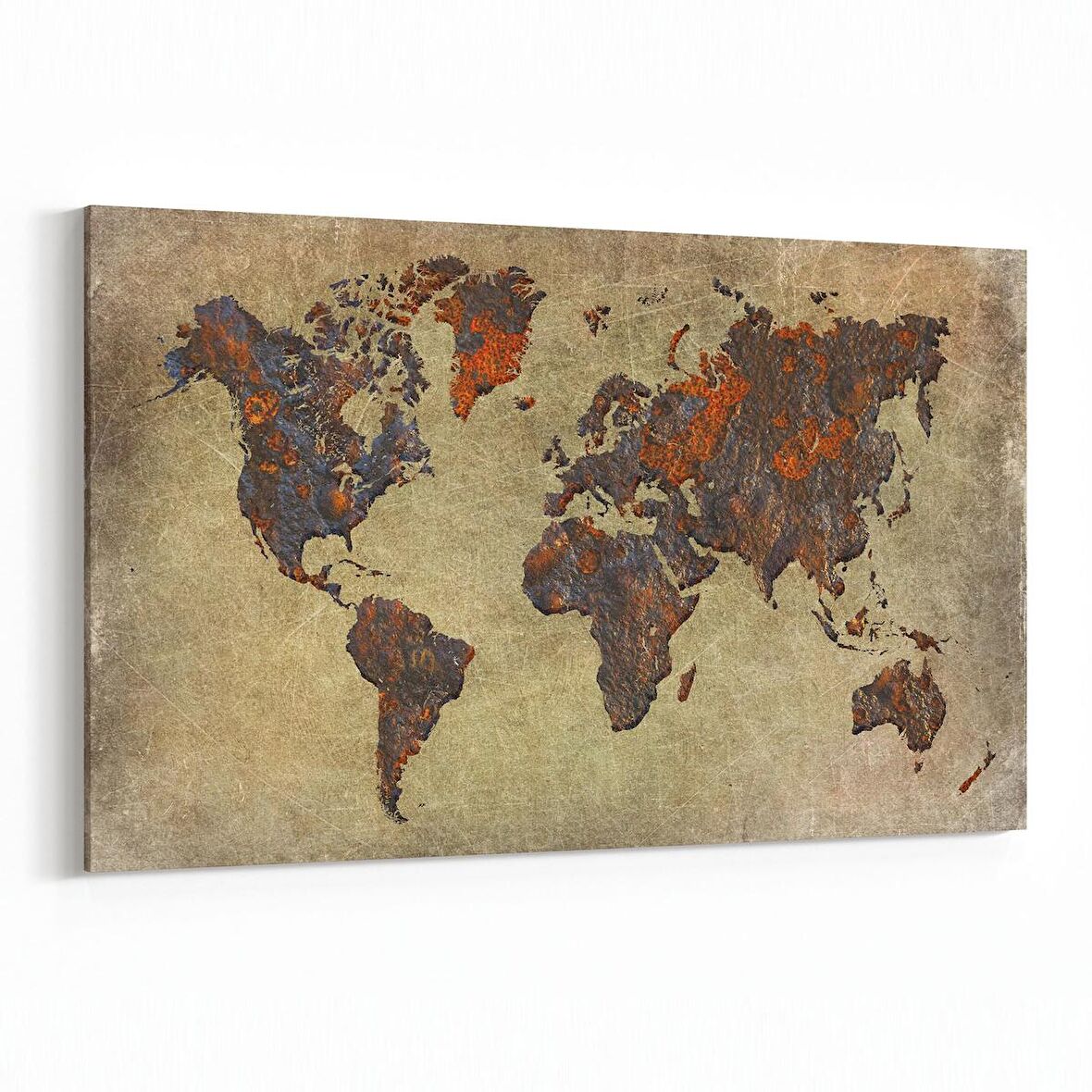Olla 16144Y Harita Görseli Yatay Kanvas Tablo (Ölçü: 90X60)