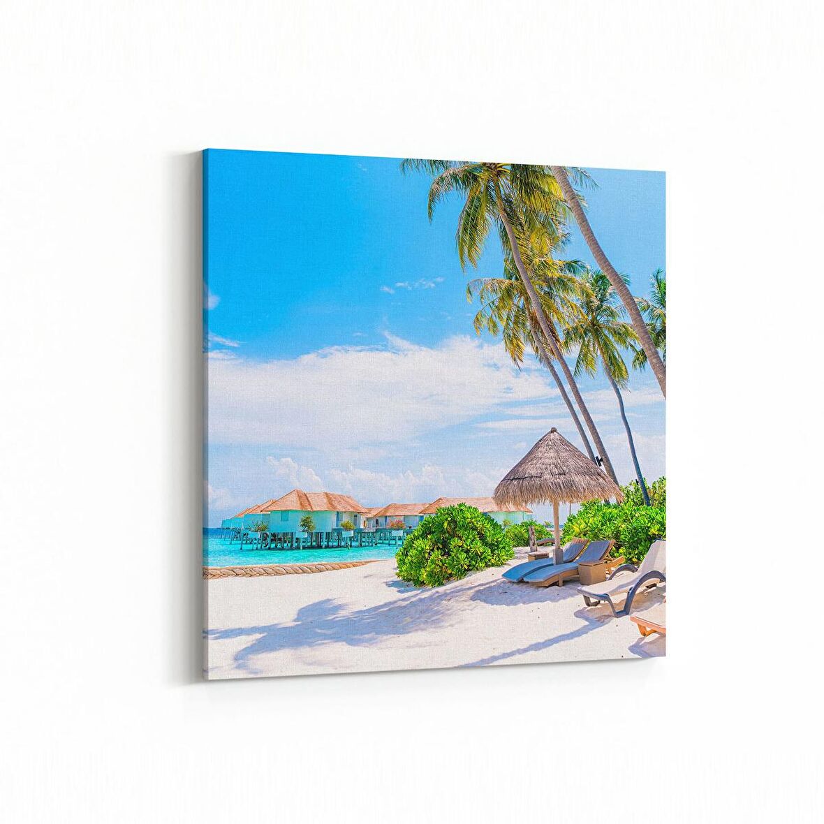 Olla 16424K Kumsal / Sahil Görseli Kare Kanvas Tablo (Ölçü: 90X90)