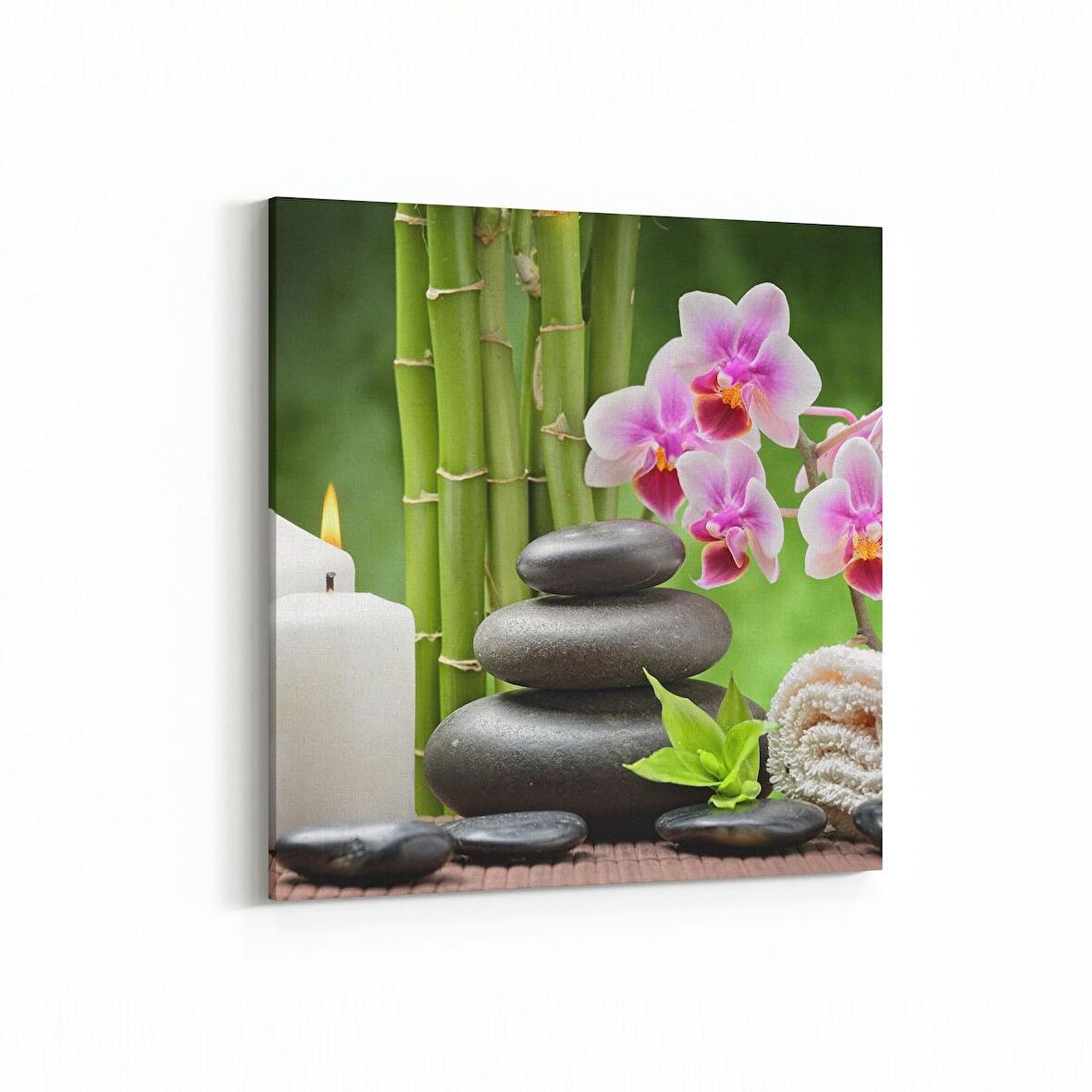 Olla 17065K Spa / Masaj Görseli Kare Kanvas Tablo (Ölçü: 25X25)