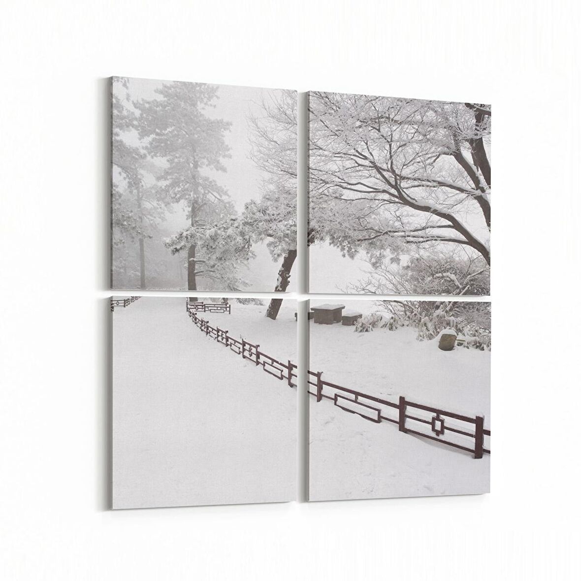 Olla 13257K4 Doğa / Manzara Görseli Kare 4'lü Kanvas Tablo (Ölçü: 145X145)