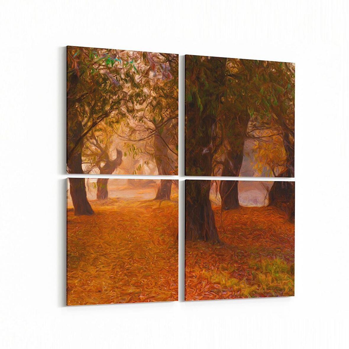 Olla 14584K4 Doğa / Manzara Görseli Kare 4'lü Kanvas Tablo (Ölçü: 65X65)