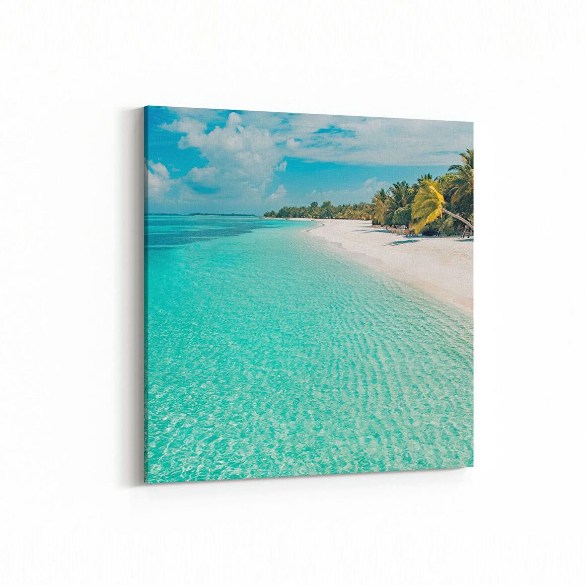 Olla 16575K Kumsal / Sahil Görseli Kare Kanvas Tablo (Ölçü: 25X25)