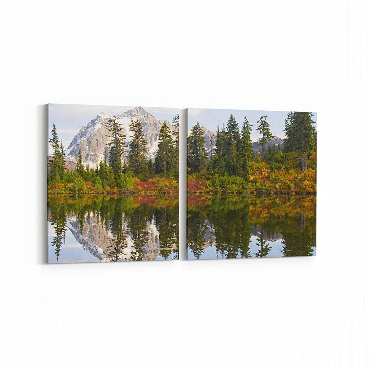 Olla 14473K2Y Doğa / Manzara Görseli Kare 2'li Yatay Kanvas Tablo (Ölçü: 125X60)