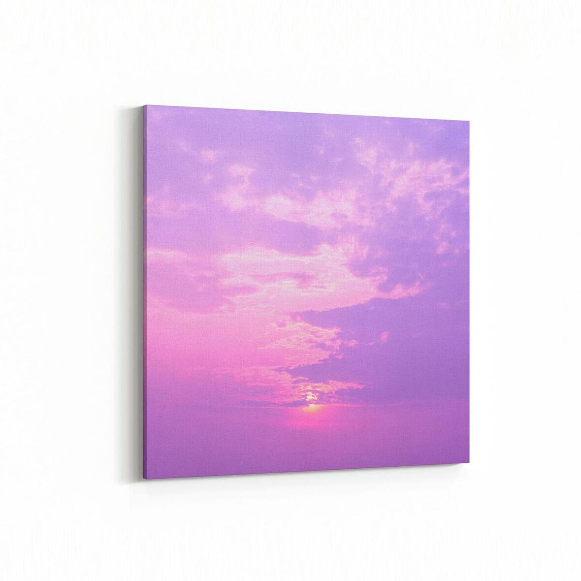 Olla 15996K Günbatımı Görseli Kare Kanvas Tablo (Ölçü: 25X25)