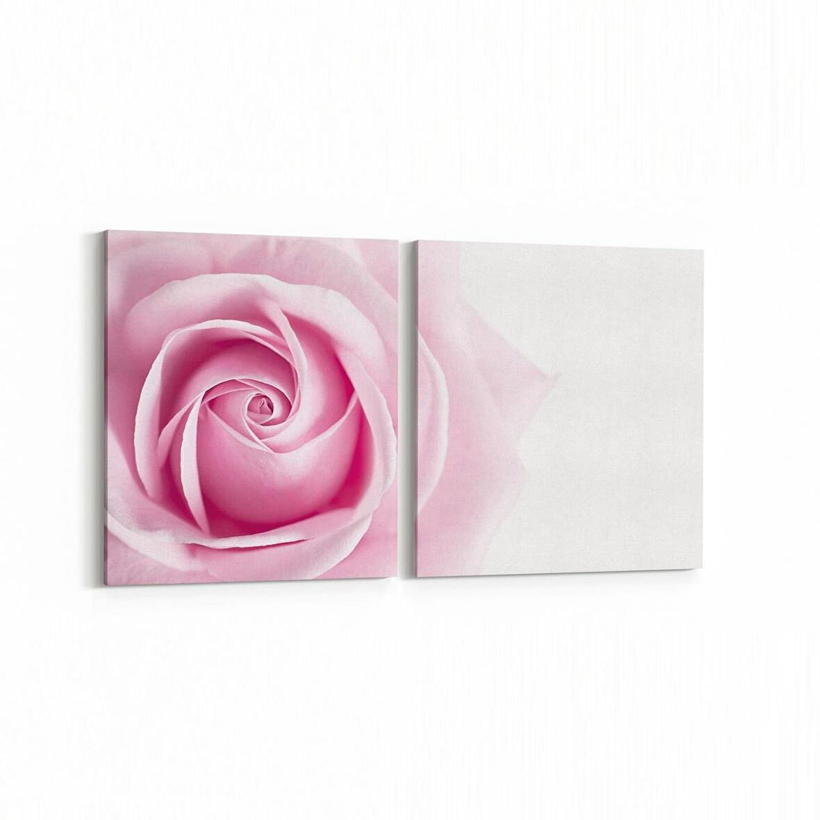 Olla 11572K2Y Çiçek Görseli Kare 2'li Yatay Kanvas Tablo (Ölçü: 145X70)