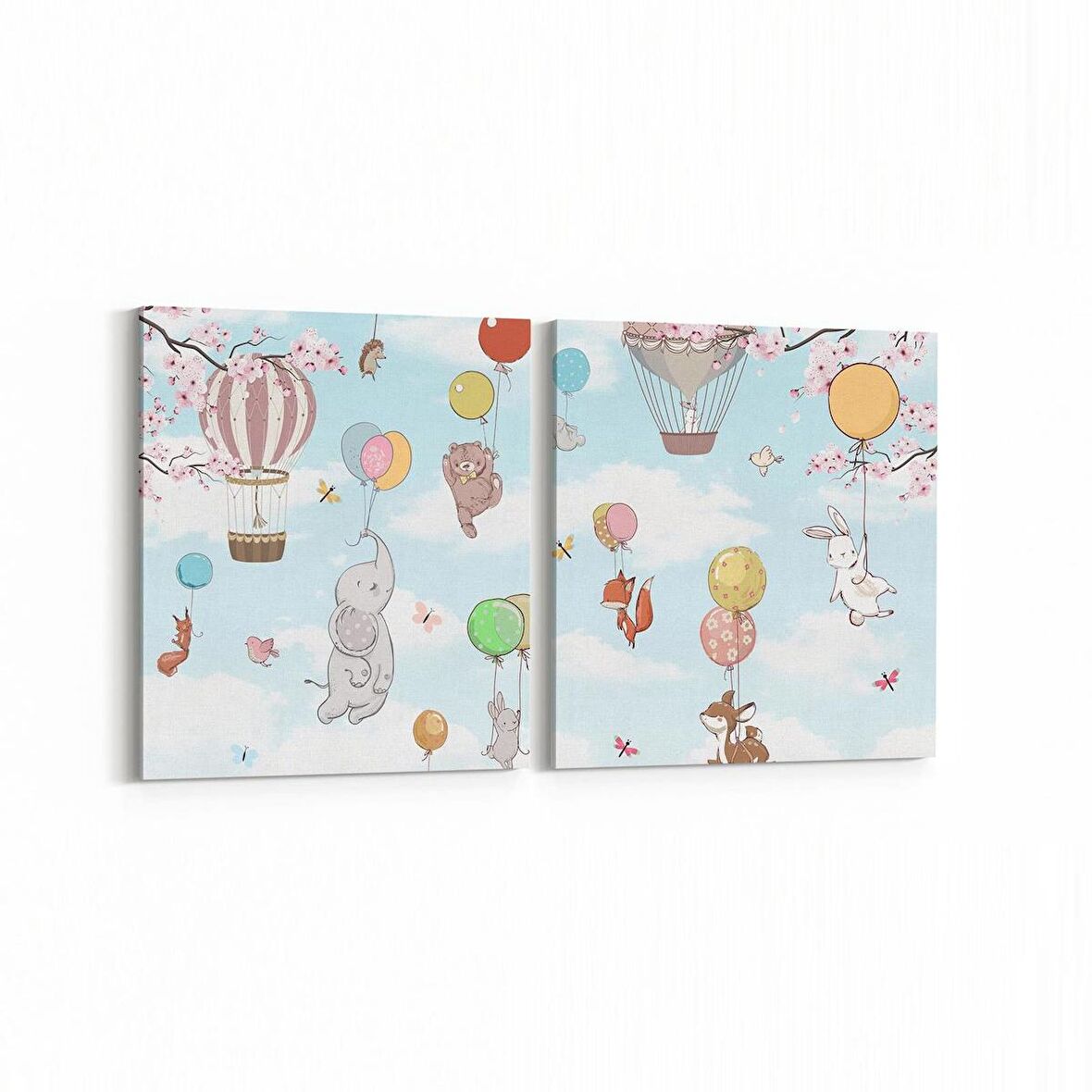 Olla 12751K2Y Çocuk Odası Görseli 2'li Yatay Kanvas Tablo (Ölçü: 145X70)