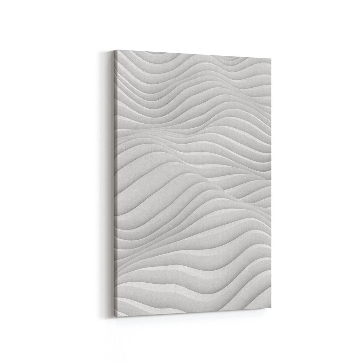 Olla 10463D Beyaz Kabartma Görseli Dikey Kanvas Tablo (Ölçü: 60X90)