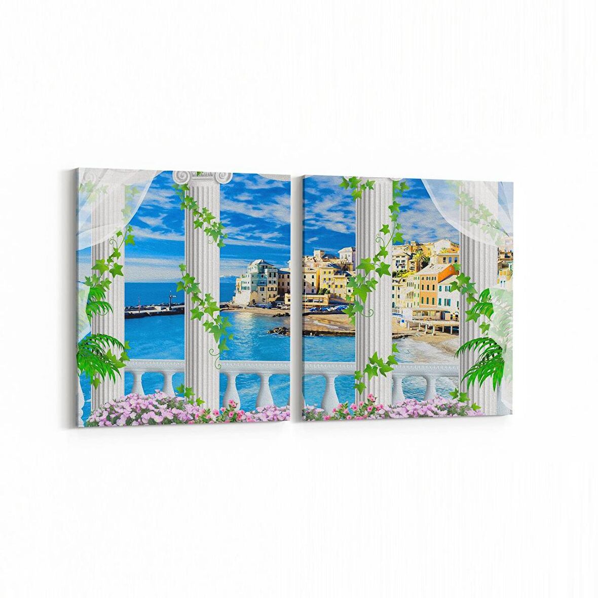 Olla 14520K2Y Doğa / Manzara Görseli Kare 2'li Yatay Kanvas Tablo (Ölçü: 85X40)