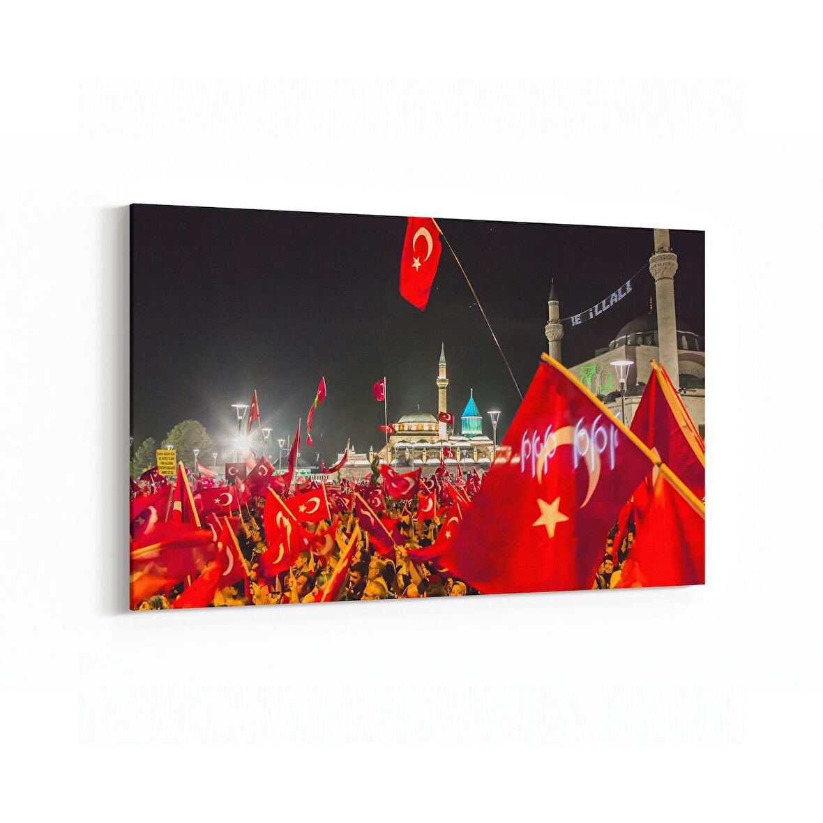 Olla 17569Y Türk Bayrağı Görseli Yatay Kanvas Tablo (Ölçü: 150X100)