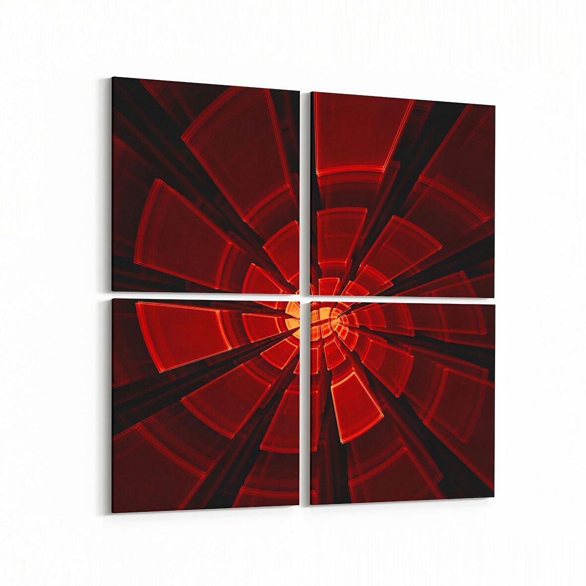 Olla 10217K4 Abstract Girdap Görsel Kare 4'lü Kanvas Tablo (Ölçü: 145X145)