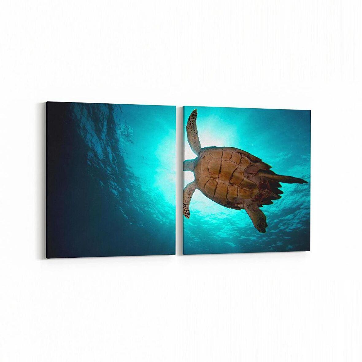 Olla 12928K2Y Deniz / Okyanus Görseli Kare 2'li Yatay Kanvas Tablo (Ölçü: 65X30)