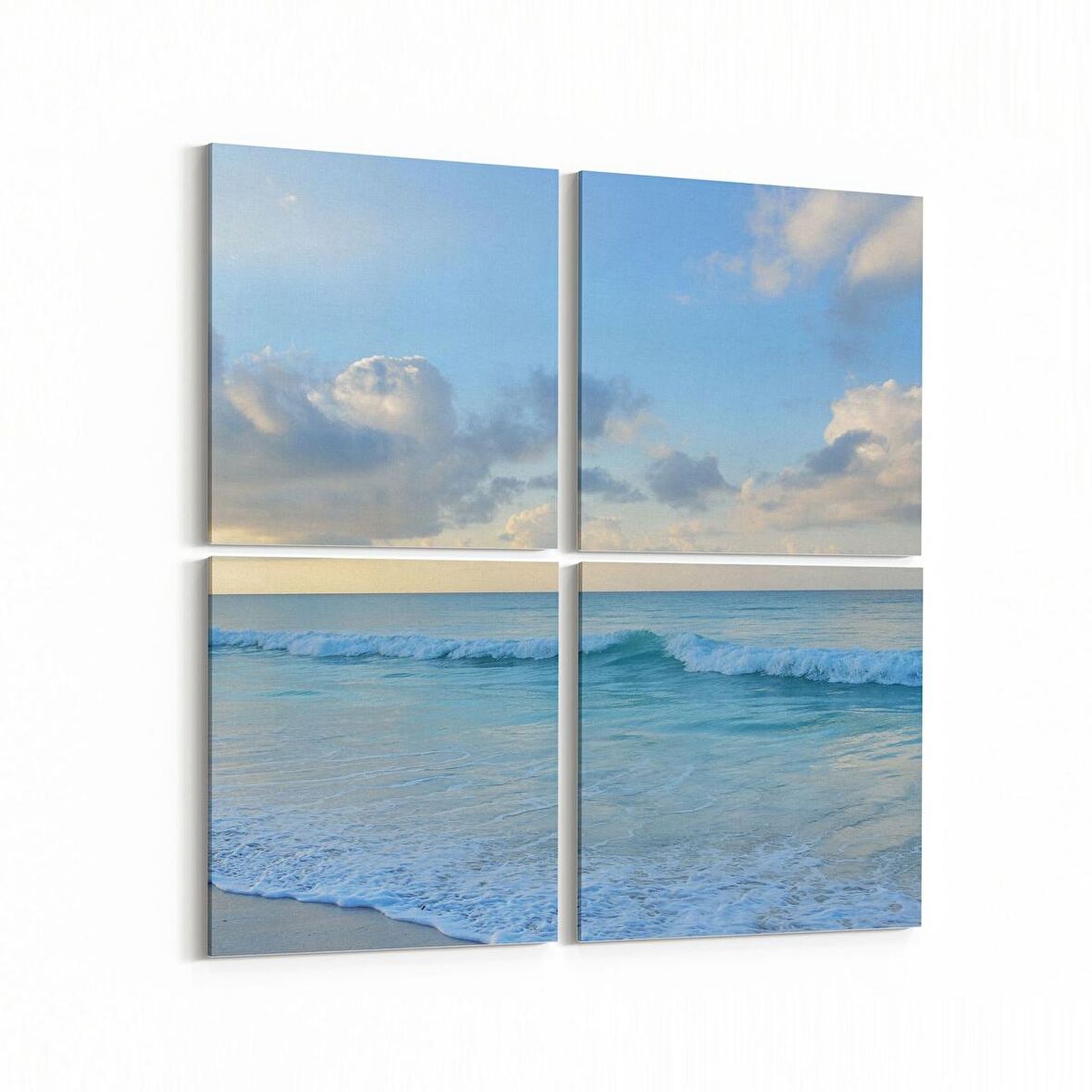 Olla 16479K4 Kumsal / Sahil Görseli Kare 4'lü Kanvas Tablo (Ölçü: 145X145)