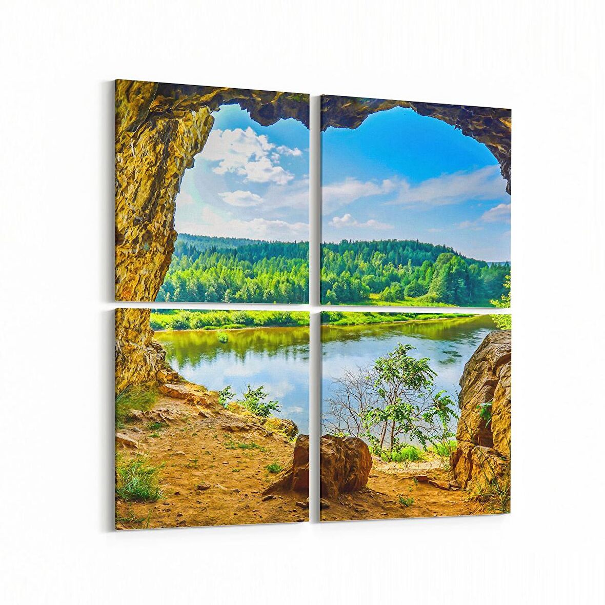 Olla 13185K4 Doğa / Manzara Görseli Kare 4'lü Kanvas Tablo (Ölçü: 125X125)