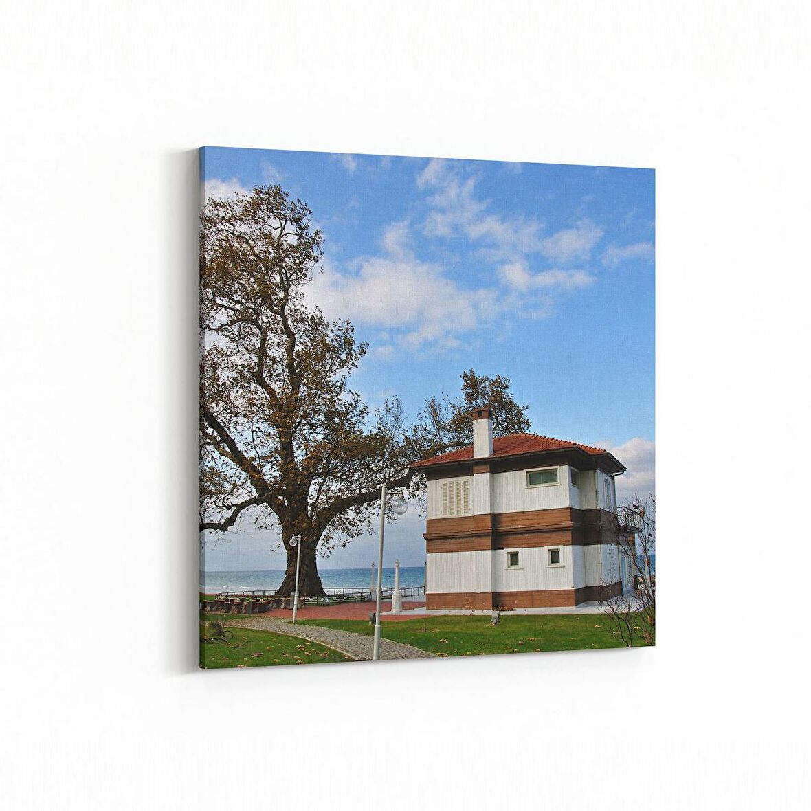 Olla 17882K4 Yapı Görseli Kare 4'lü Kanvas Tablo (Ölçü: 125X125)