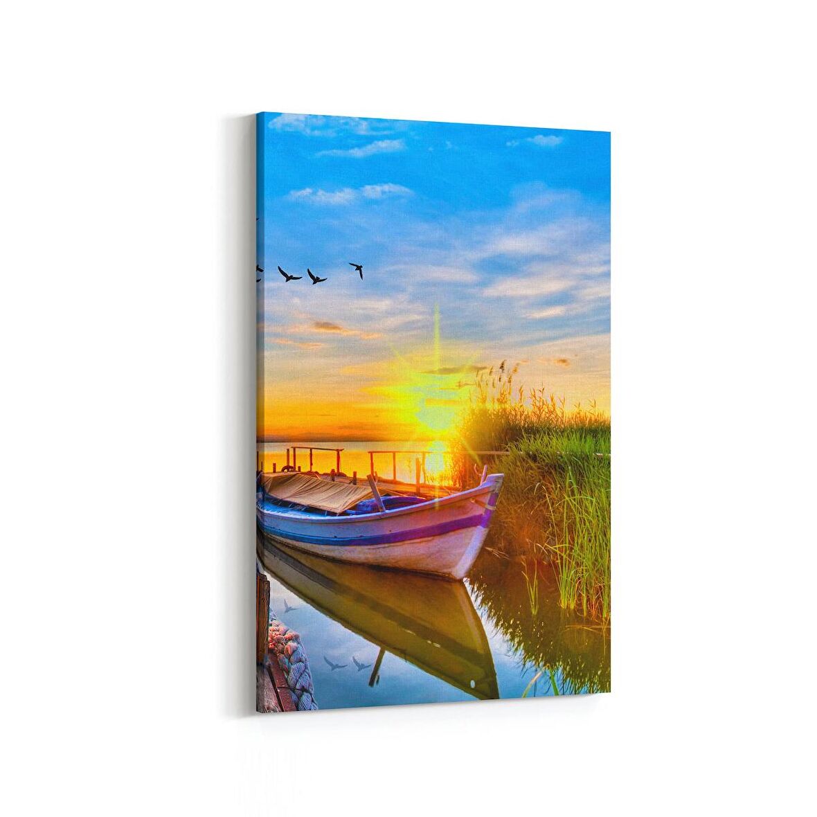 Olla 16105D Günbatımı Görseli Dikey Kanvas Tablo (Ölçü: 80X120)