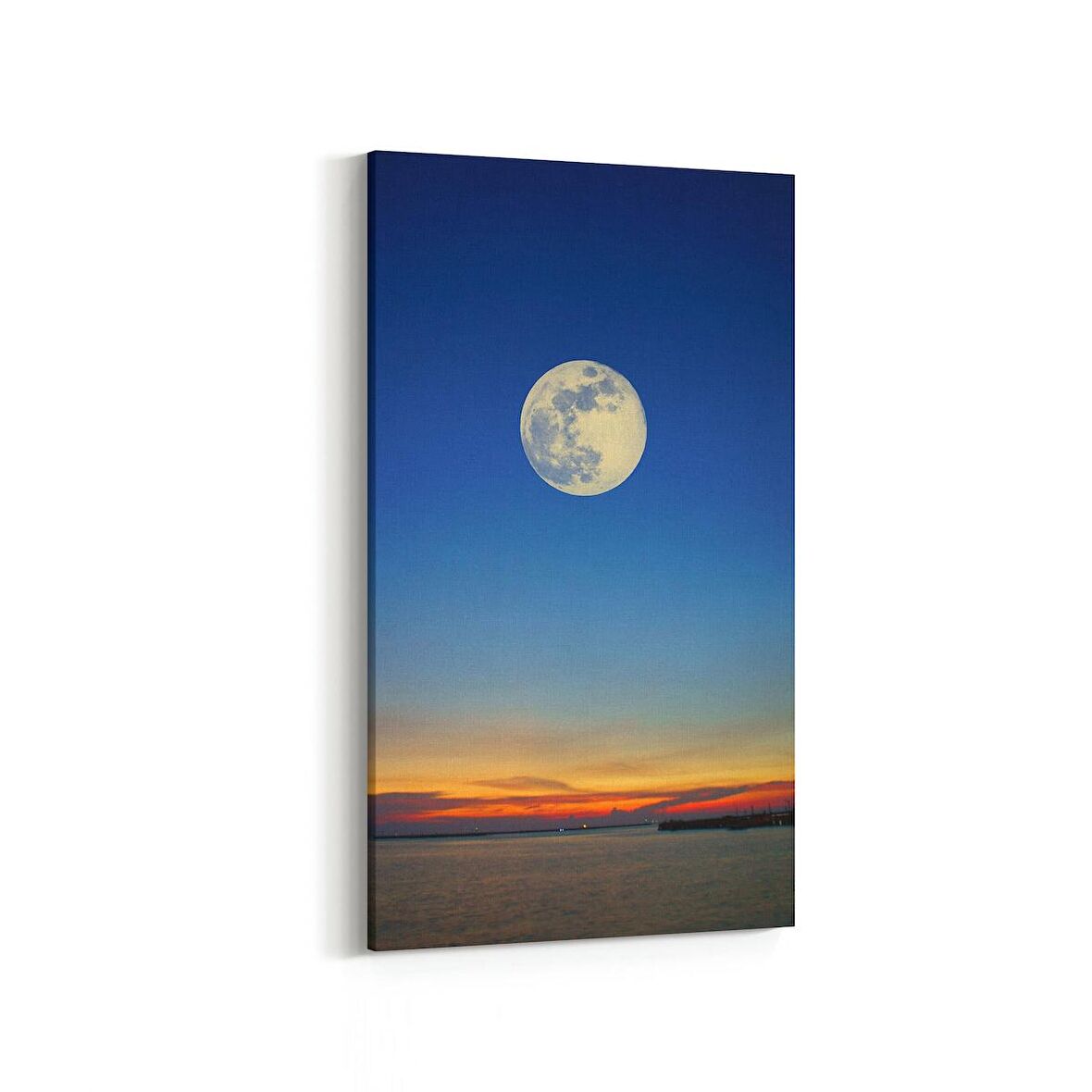 Olla 16102DD Günbatımı Görseli Dikey Dar Kanvas Tablo (Ölçü: 30X60)