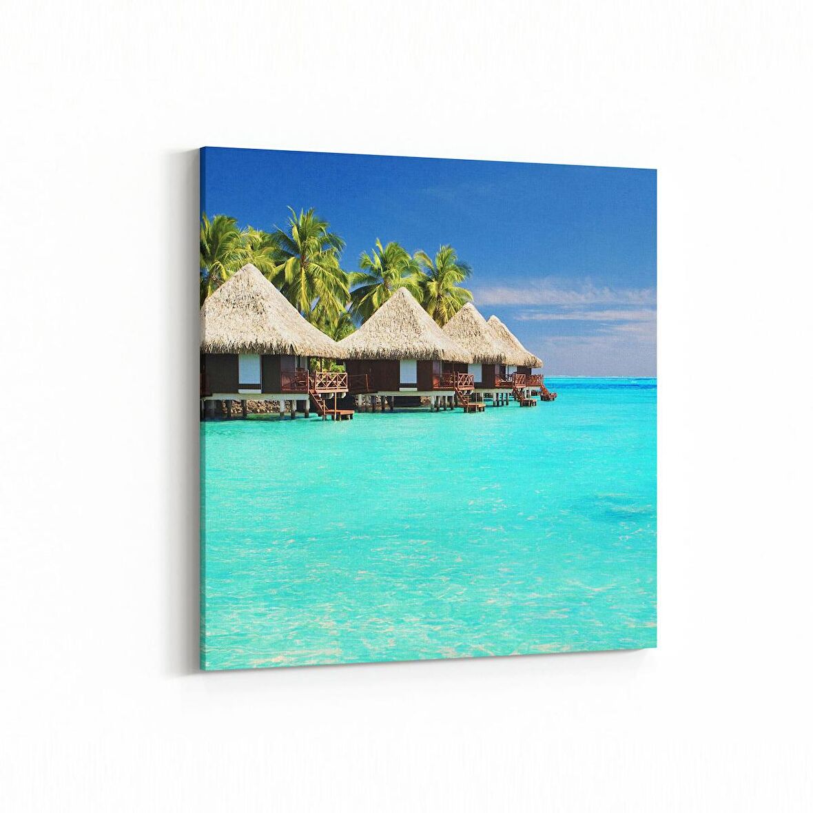 Olla 16637K Kumsal / Sahil Görseli Kare Kanvas Tablo (Ölçü: 30X30)