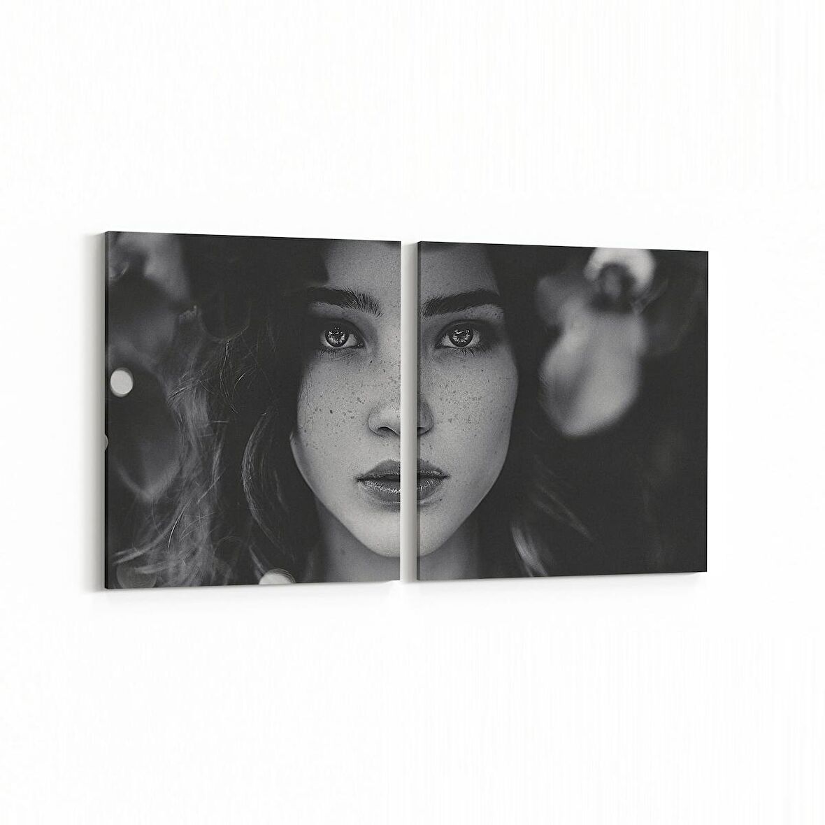 Olla 16943K2Y Model / Manken Görseli 2'li Yatay Kanvas Tablo (Ölçü: 125X60)