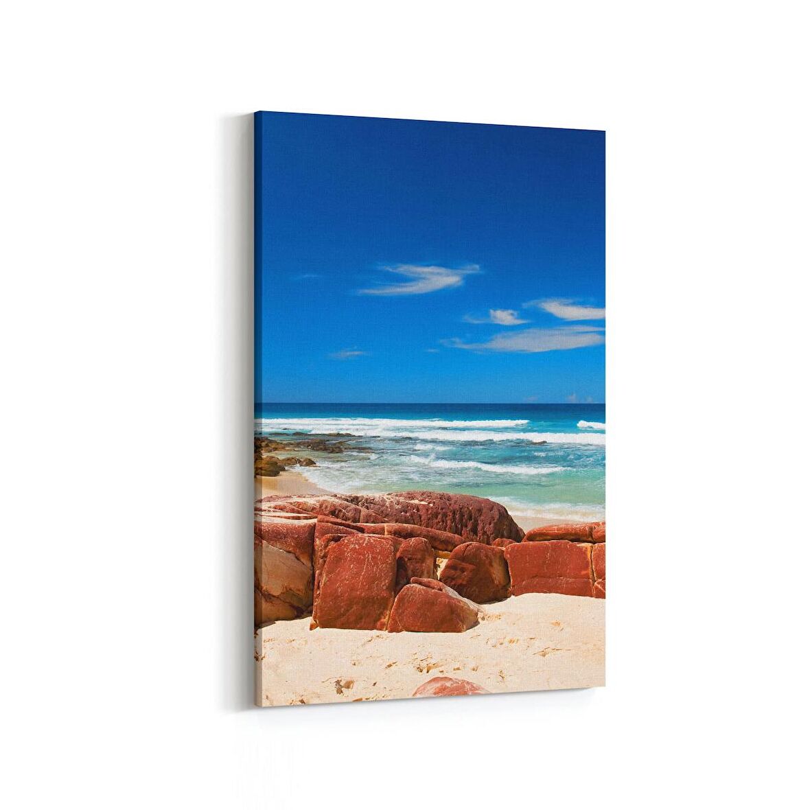 Olla 16357D Kumsal / Sahil Görseli Dikey Kanvas Tablo (Ölçü: 100X150)
