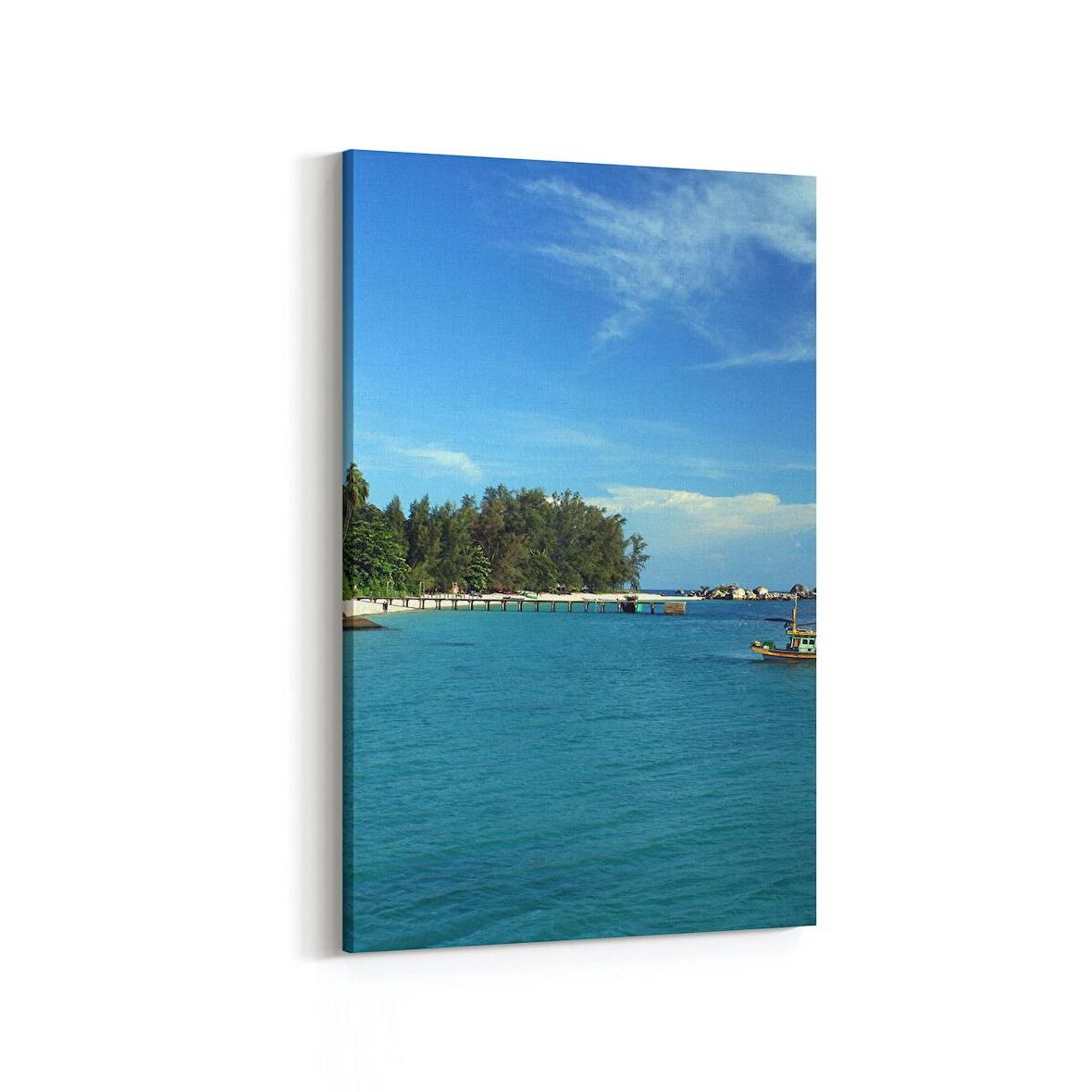 Olla 16511D Kumsal / Sahil Görseli Dikey Kanvas Tablo (Ölçü: 20X30)