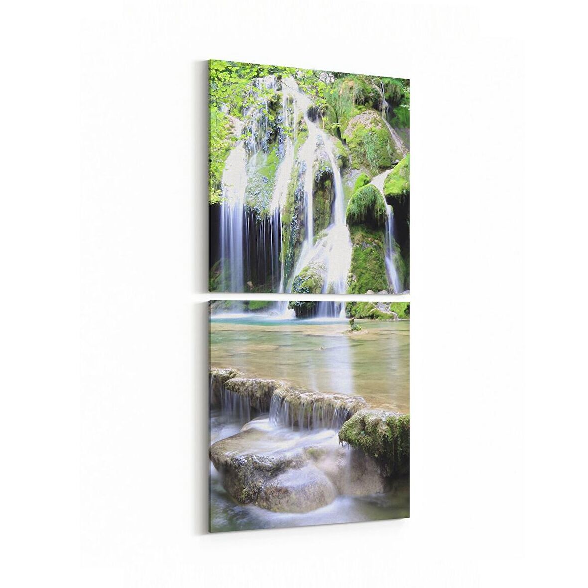 Olla 14112K2D Doğa / Manzara Görseli Kare 2'li Dikey Kanvas Tablo (Ölçü: 30X65)