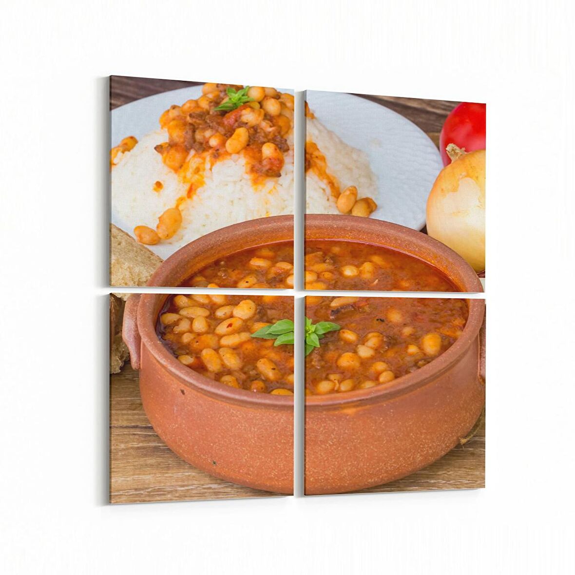 Olla 15308K4 Gıda Görseli Kare 4'lü Kanvas Tablo (Ölçü: 65X65)