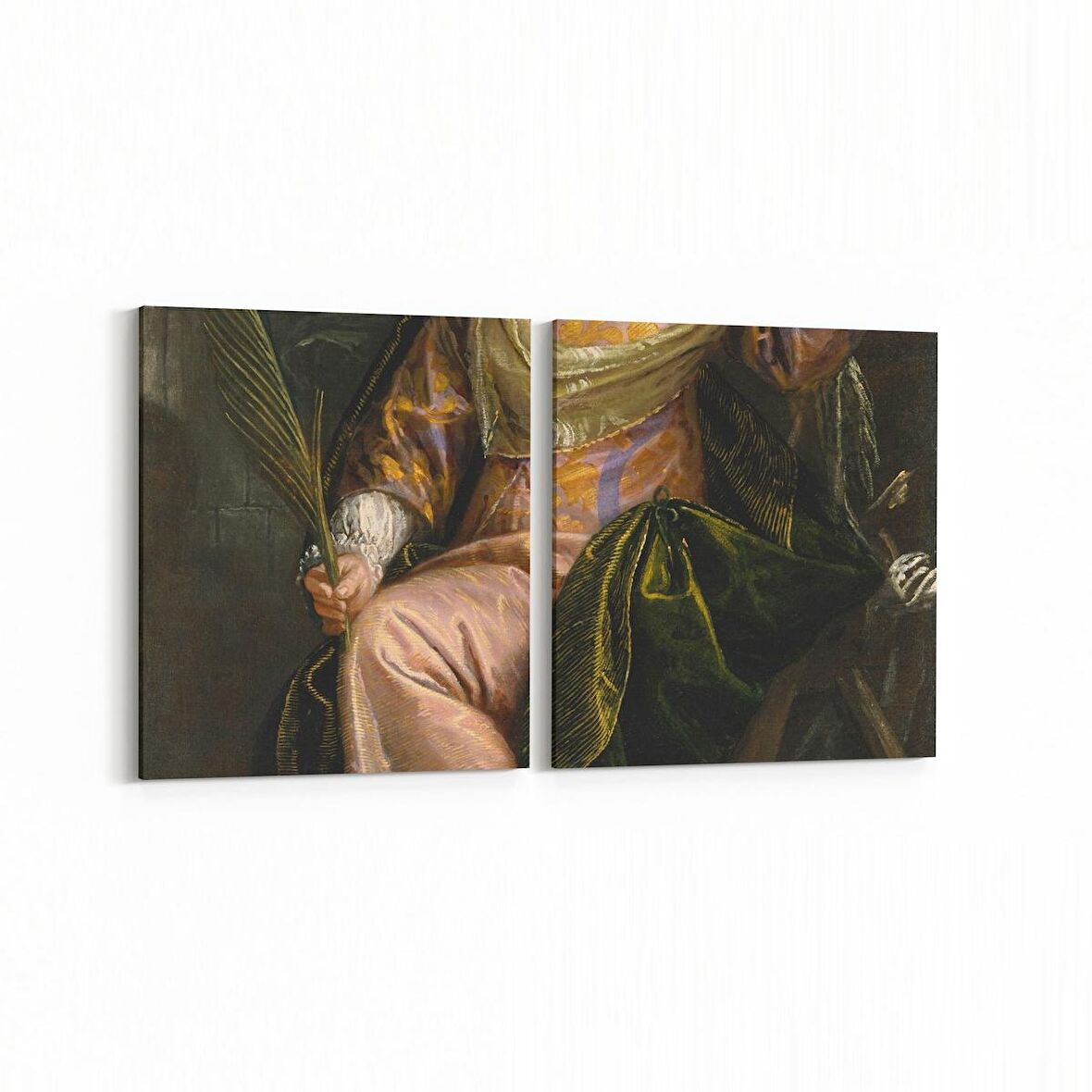 Olla 17851K2D Yağlı Boya Görseli Kare 2'li Dikey Kanvas Tablo (Ölçü: 30X65)