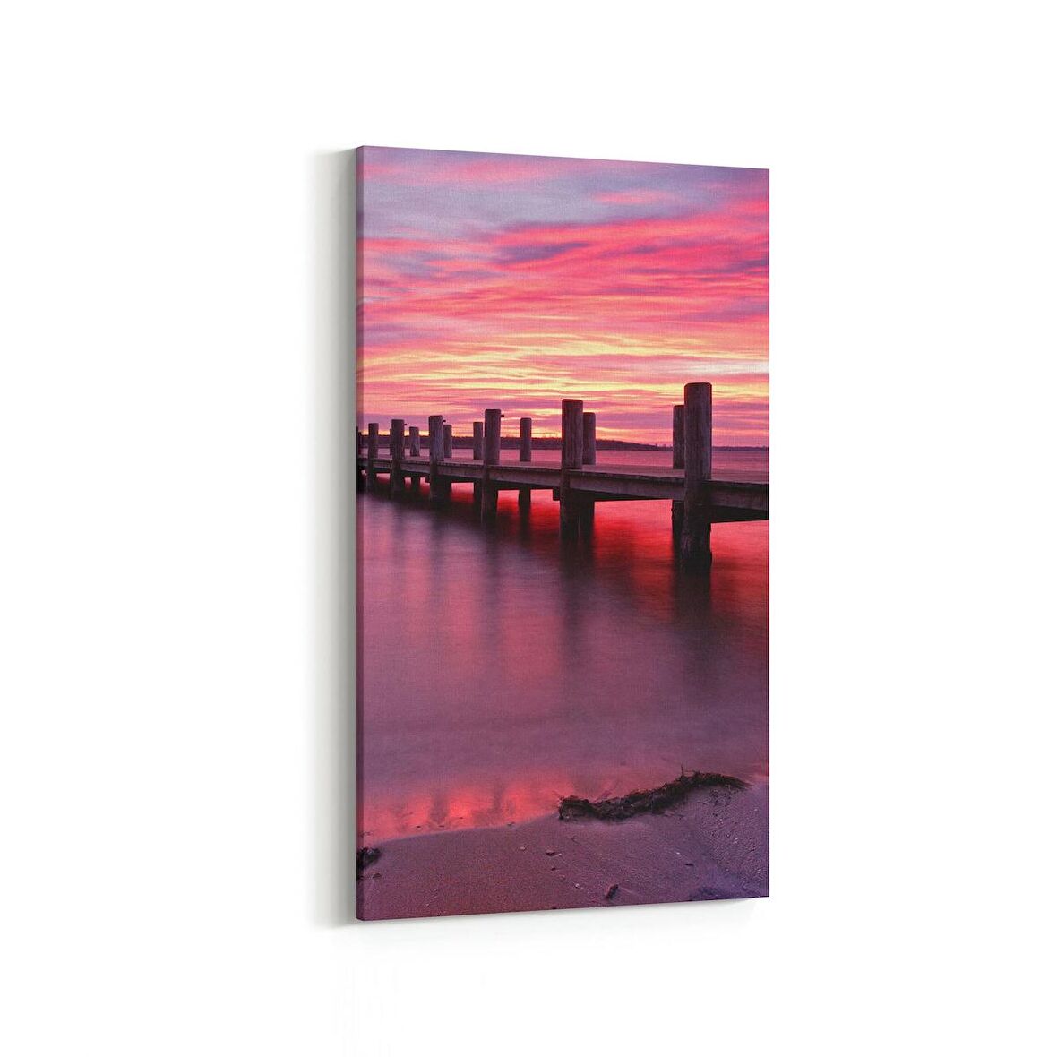 Olla 15904DD Günbatımı Görseli Dikey Dar Kanvas Tablo (Ölçü: 40X80)