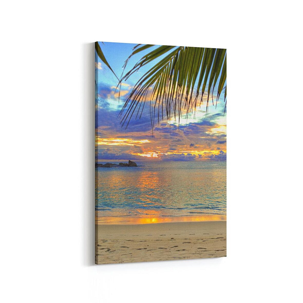 Olla 16540D Kumsal / Sahil Görseli Dikey Kanvas Tablo (Ölçü: 20X30)
